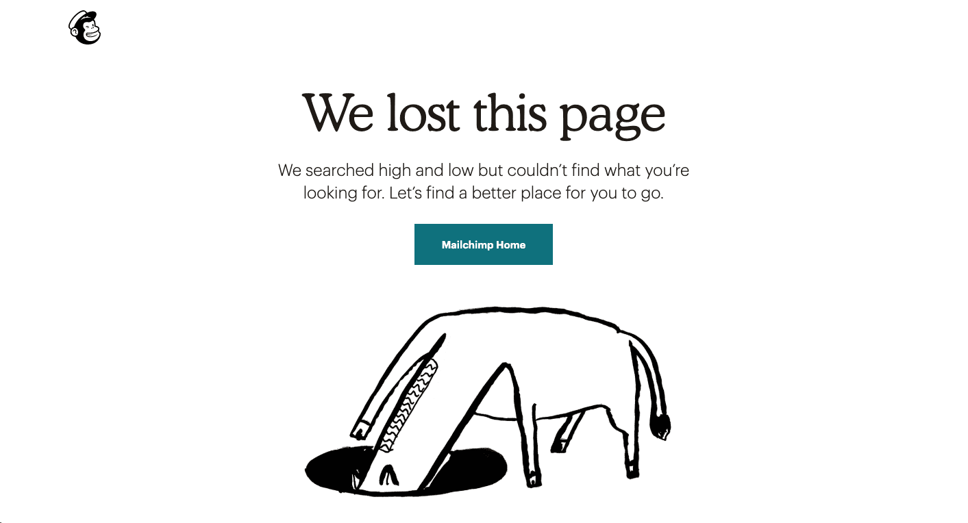 404 pagina not found mailchimp